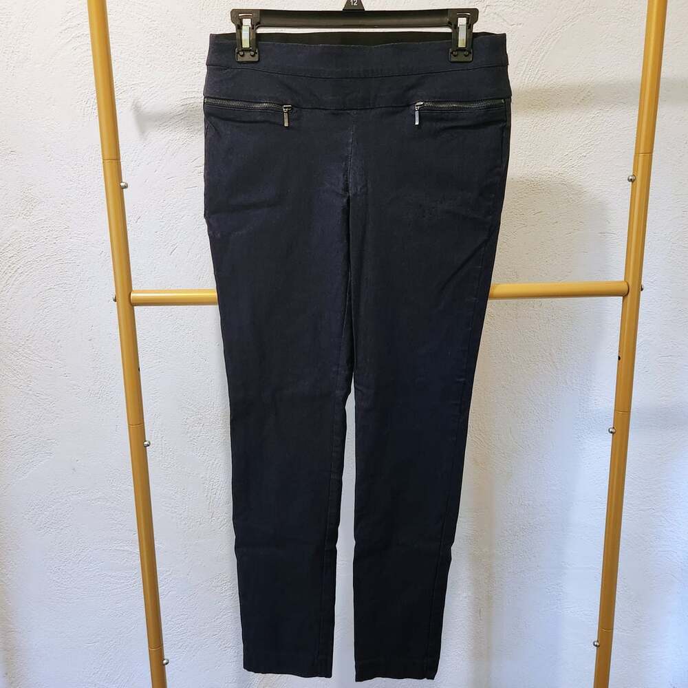 Candie's Audrey Pull On Pants Size M Blue Zip Pocket Skinny